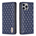 Diamond Lattice Magnetic Leather Flip Phone Case, For iPhone 15 Pro Max, For iPhone 15 Pro, For iPhone 15 Plus, For iPhone 15