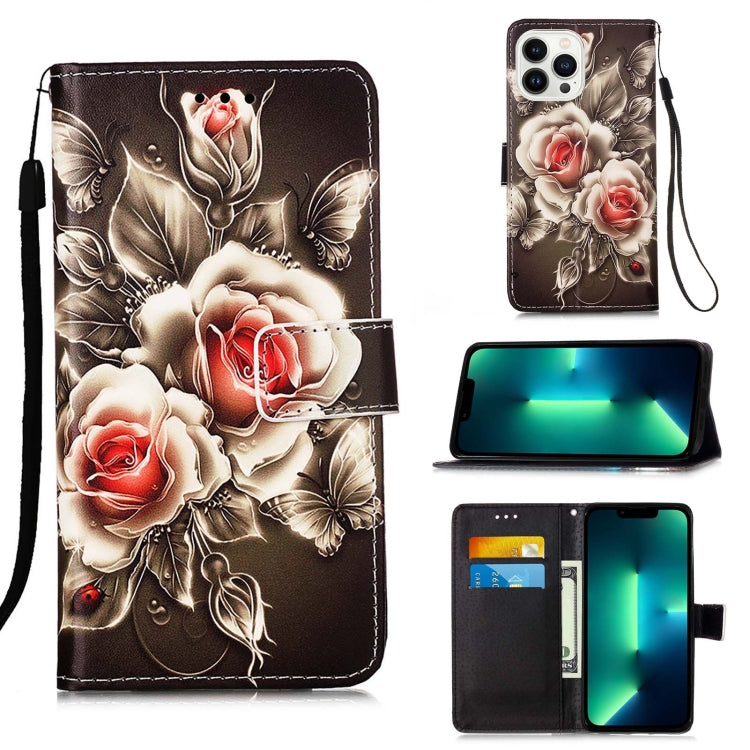 Colored Drawing Pattern Plain Weave Leather Phone Case, For iPhone 15 Pro, For iPhone 15 Plus, For iPhone 15