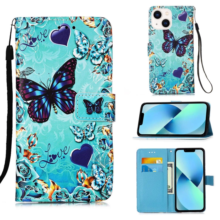 Colored Drawing Pattern Plain Weave Leather Phone Case, For iPhone 15 Pro, For iPhone 15 Plus, For iPhone 15