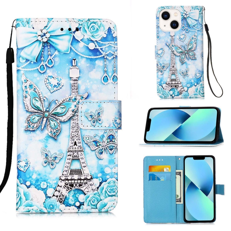Colored Drawing Pattern Plain Weave Leather Phone Case, For iPhone 15 Pro, For iPhone 15 Plus, For iPhone 15