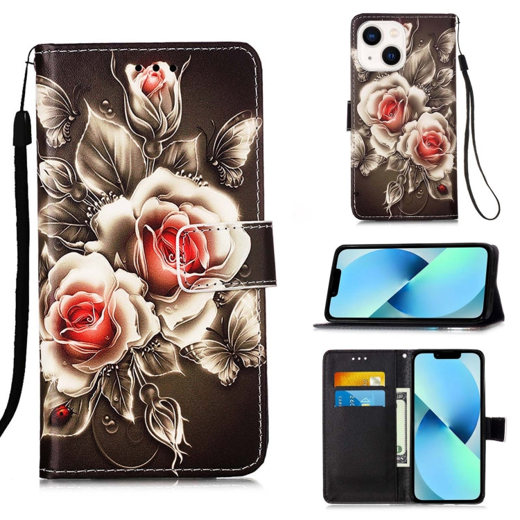 Colored Drawing Pattern Plain Weave Leather Phone Case, For iPhone 15 Pro, For iPhone 15 Plus, For iPhone 15
