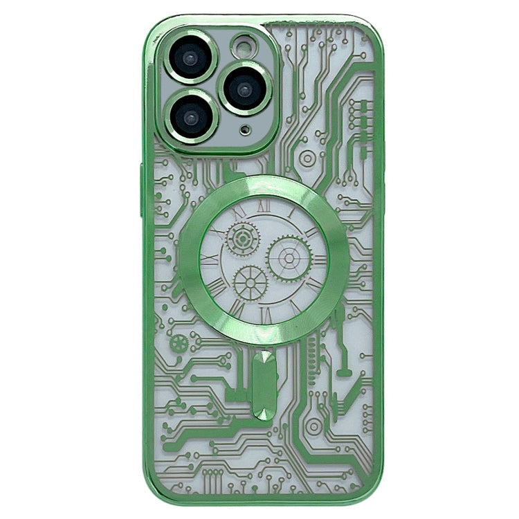 Electroplated Circuit Board Pattern MagSafe Phone Case, For iPhone 11 Pro