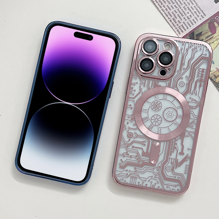 Electroplated Circuit Board Pattern MagSafe Phone Case, For iPhone 14 Plus, For iPhone 14, For iPhone 14 Pro