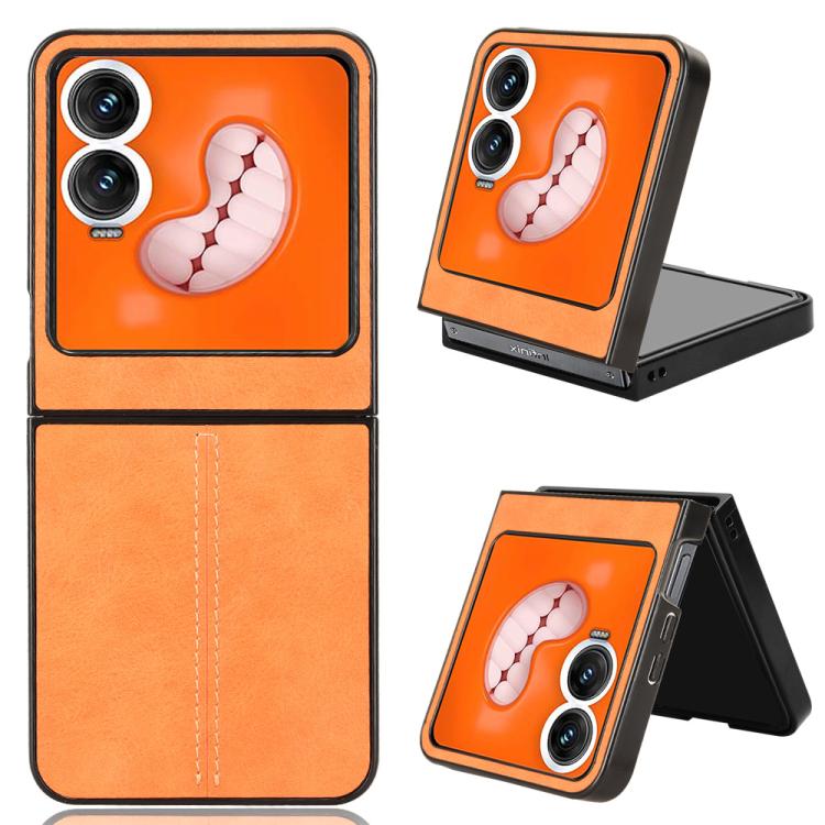 Cow Pattern Sewing Back Cover Phone Case, For Tecno Phantom V Flip2, For Tecno Phantom V Fold2, For Tecno Phantom V Flip, For Tecno Phantom V Fold