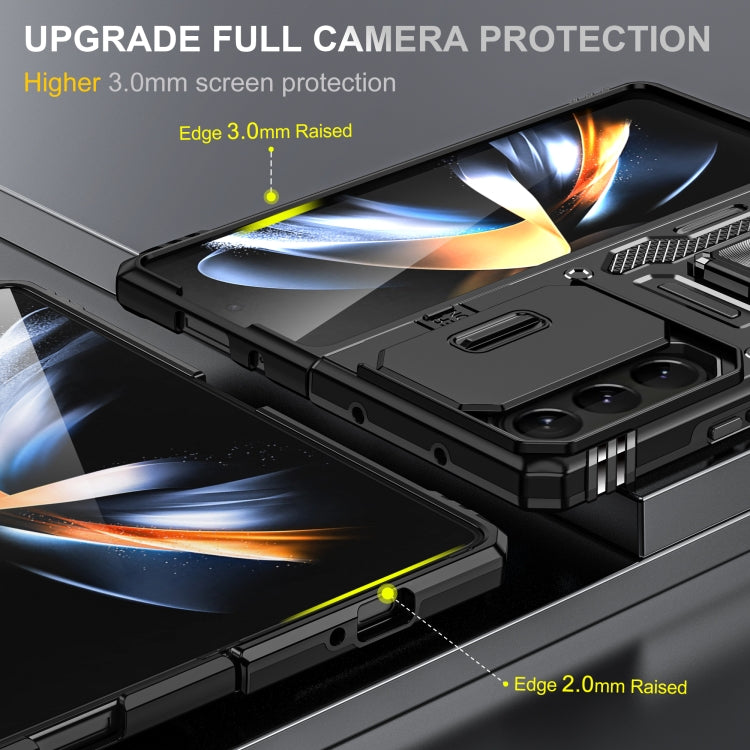 For Samsung Galaxy Z Fold5 5G Armor PC + TPU Camera Shield Phone Case(Black)