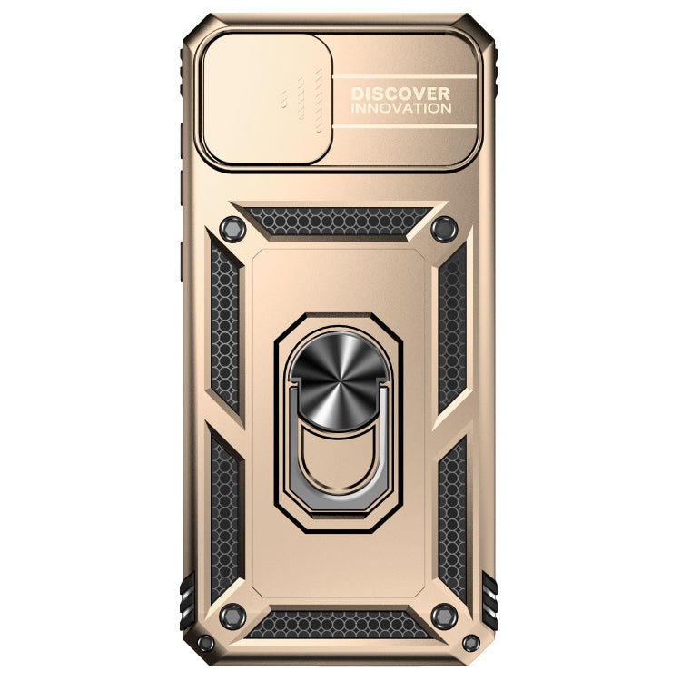 For Samsung Galaxy A04 Sliding Camshield Holder Phone Case(Gold)