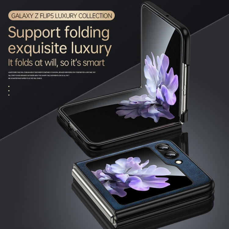 SULADA Shockproof TPU + Handmade Leather Phone Case, For Samsung Galaxy Z Flip6 / Flip7 FE, For Samsung Galaxy Z Flip5, For Samsung Galaxy Z Flip4