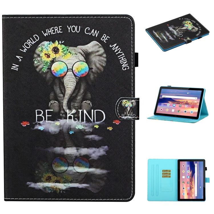Colored Drawing Stitching Horizontal Flip Leather Case, with Holder & Card Slots, For Samsung Galaxy Tab S6 Lite P610 / P615, For Huawei MediaPad T5, For Samsung Galaxy Tab A 8.0 (2019) T290, For Samsung Galaxy Tab A 10.1 (2019) T510