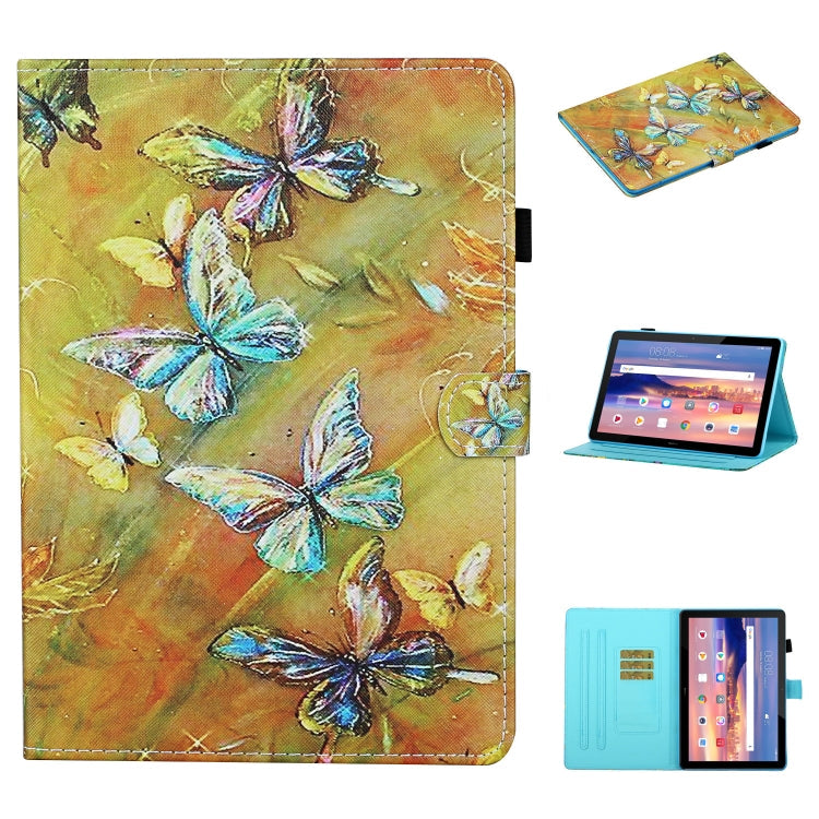 Colored Drawing Stitching Horizontal Flip Leather Case, with Holder & Card Slots, For Samsung Galaxy Tab S6 Lite P610 / P615, For Huawei MediaPad T5, For Samsung Galaxy Tab A 8.0 (2019) T290, For Samsung Galaxy Tab A 10.1 (2019) T510