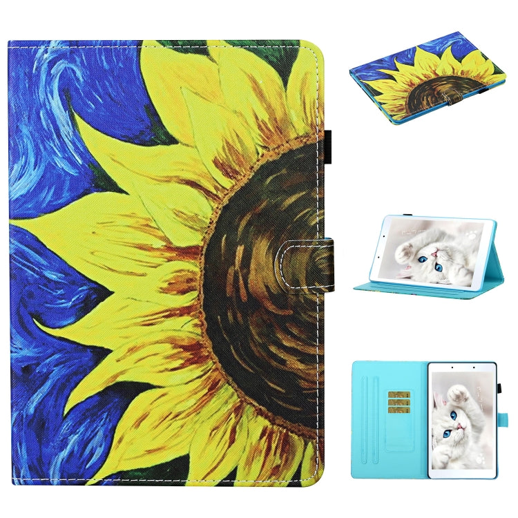 Colored Drawing Stitching Horizontal Flip Leather Case, with Holder & Card Slots, For Samsung Galaxy Tab S6 Lite P610 / P615, For Huawei MediaPad T5, For Samsung Galaxy Tab A 8.0 (2019) T290, For Samsung Galaxy Tab A 10.1 (2019) T510