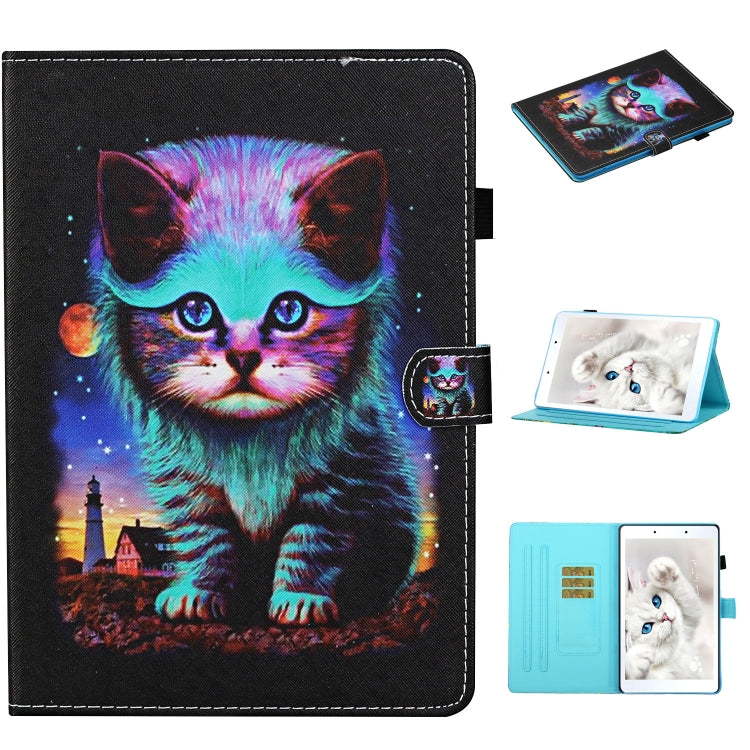 Colored Drawing Stitching Horizontal Flip Leather Case, with Holder & Card Slots, For Samsung Galaxy Tab S6 Lite P610 / P615, For Huawei MediaPad T5, For Samsung Galaxy Tab A 8.0 (2019) T290, For Samsung Galaxy Tab A 10.1 (2019) T510