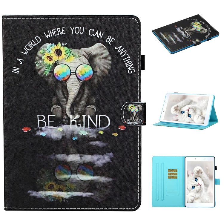 Colored Drawing Stitching Horizontal Flip Leather Case, with Holder & Card Slots, For Samsung Galaxy Tab S6 Lite P610 / P615, For Huawei MediaPad T5, For Samsung Galaxy Tab A 8.0 (2019) T290, For Samsung Galaxy Tab A 10.1 (2019) T510