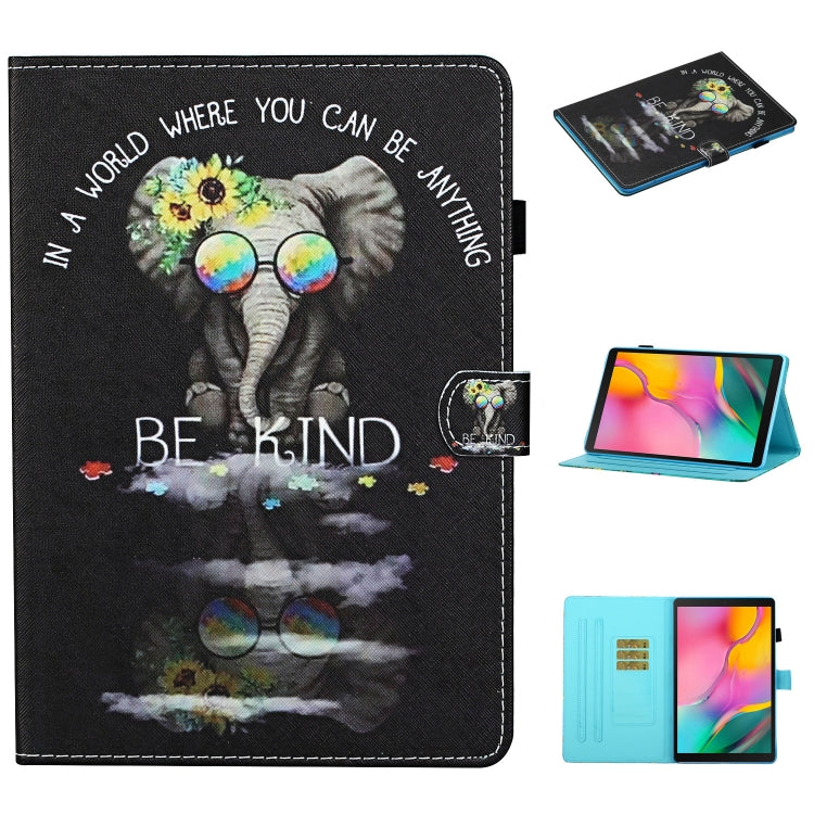 Colored Drawing Stitching Horizontal Flip Leather Case, with Holder & Card Slots, For Samsung Galaxy Tab S6 Lite P610 / P615, For Huawei MediaPad T5, For Samsung Galaxy Tab A 8.0 (2019) T290, For Samsung Galaxy Tab A 10.1 (2019) T510