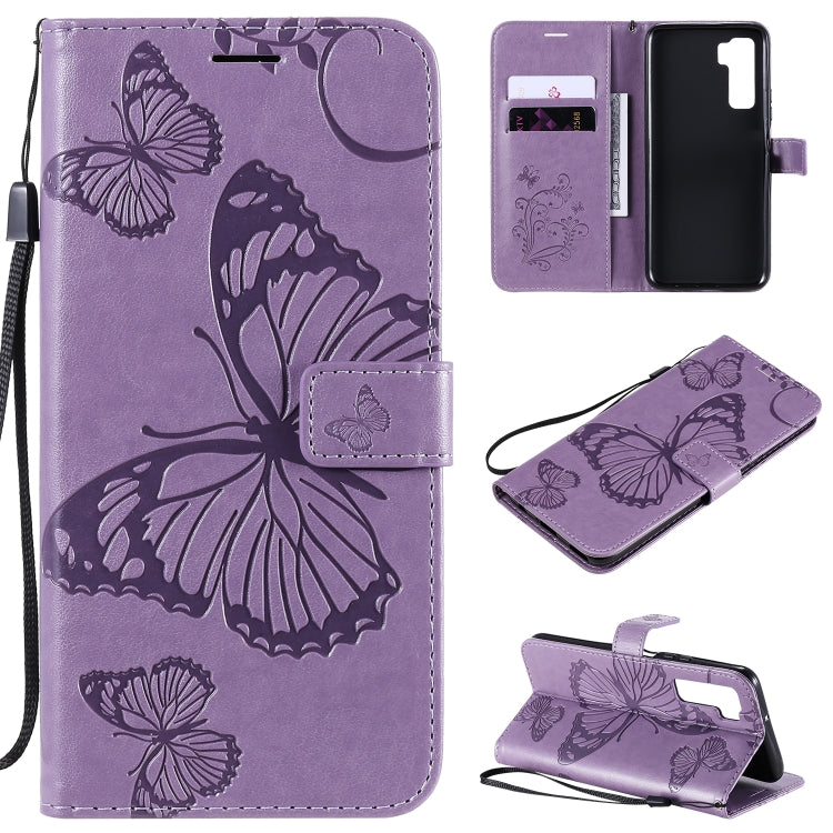 3D Butterflies Embossing Pattern Horizontal Flip Leather Case with Holder & Card Slot & Wallet, For Huawei Nova 7, For Huawei Nova 7 Pro, For Huawei Nova 7 SE / P40 Lite 5G