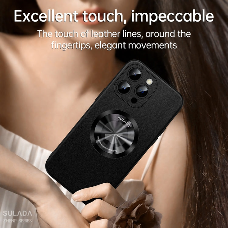 SULADA Microfiber Leather MagSafe Magnetic Phone Case, For iPhone 15, For iPhone 14 Plus, For iPhone 14