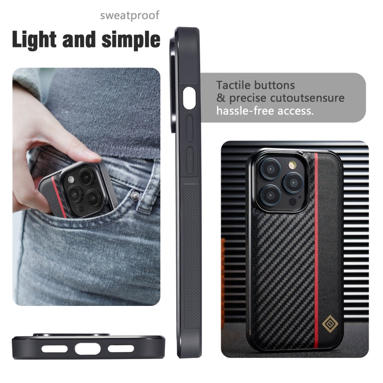 For iPhone 12 mini LC.IMEEKE 3 in 1 Carbon Fiber Texture Shockproof Phone Case(Black)