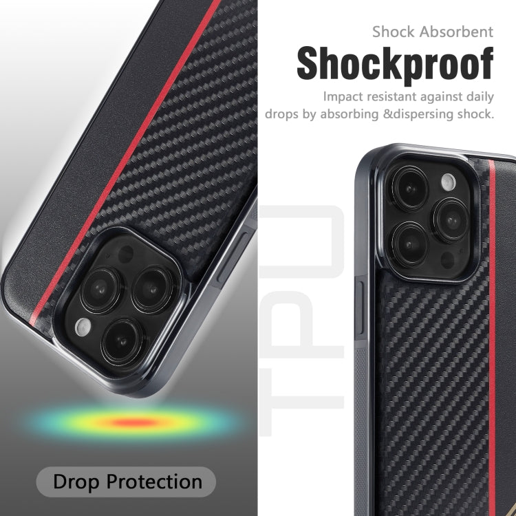 For iPhone 12 mini LC.IMEEKE 3 in 1 Carbon Fiber Texture Shockproof Phone Case(Black)