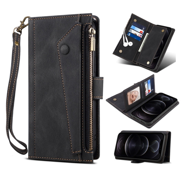 ESEBLE Retro Frosted RFID Flip Leather Phone Case, For iPhone 15 Pro, For iPhone 15 Plus, For iPhone 15