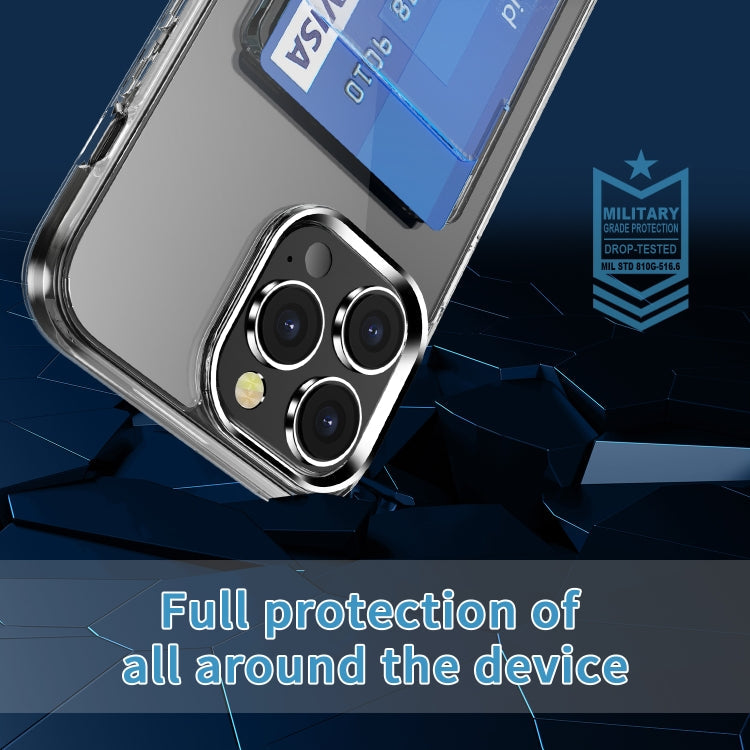 For iPhone 15 Crystal Clear Wallet Air Bag Phone Case(Transparent)
