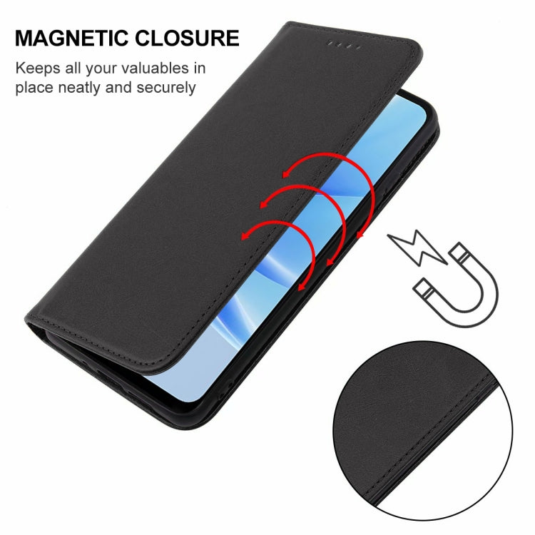 For OPPO A17 / A17K Magnetic Closure Leather Phone Case(Black)