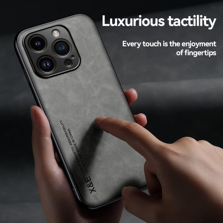 For iPhone 15 Skin Feel Magnetic Leather Back Phone Case(Blue)