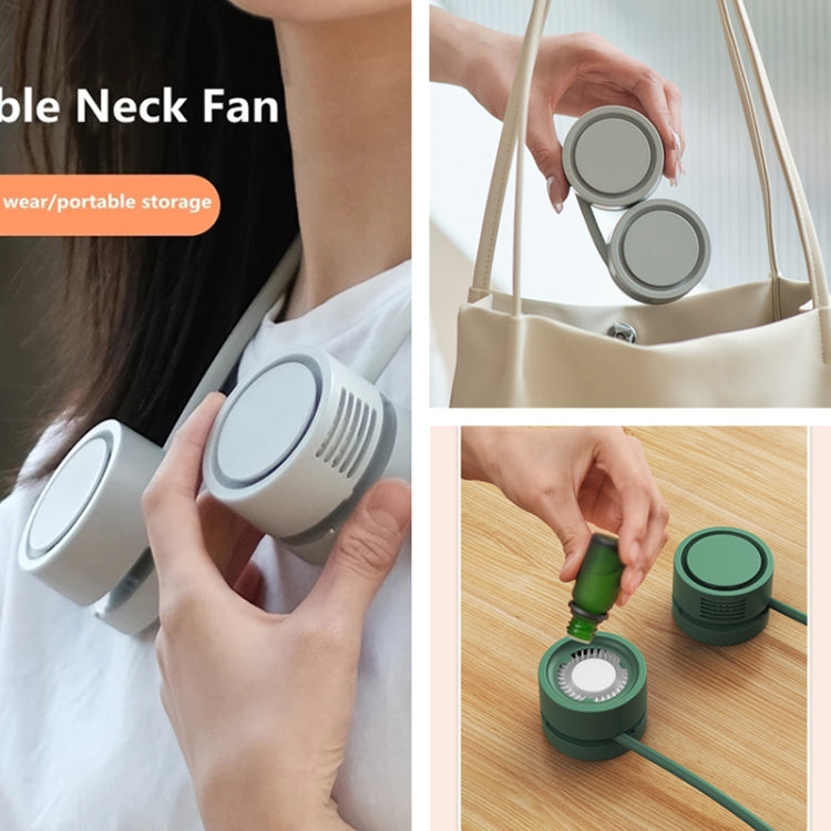 DQ209 Portable Hanging Neck Mute Aroma Diffuser Small Fan(Green)