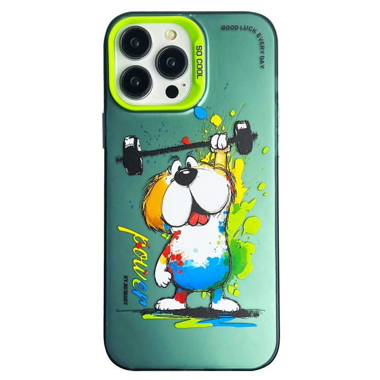 Double Layer Color Silver Series Animal Oil Painting Phone Case, For iPhone 12 Pro