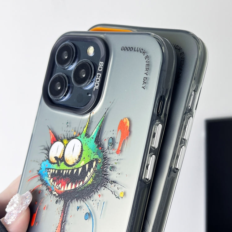 Double Layer Color Silver Series Animal Oil Painting Phone Case, For iPhone 12 Pro Max