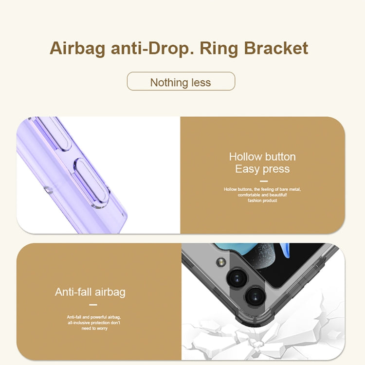 For Samsung Galaxy Z Flip5 GKK MagSafe Airbag Hinge Shockproof Phone Case with Ring Holder(Purple)