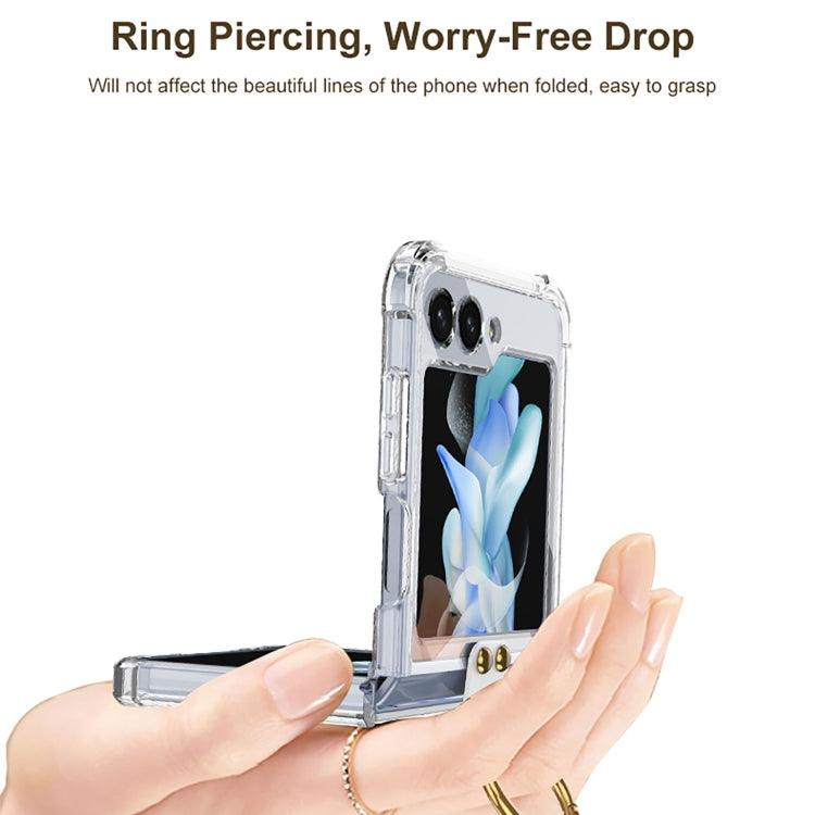 For Samsung Galaxy Z Flip5 GKK MagSafe Airbag Hinge Shockproof Phone Case with Ring Holder(Blue)