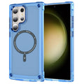 For Samsung Galaxy S22 Ultra 5G Skin Feel TPU  PC MagSafe Magnetic Phone Case(Transparent Blue)