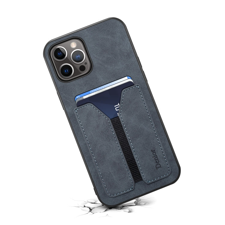 Denior DV Elastic Card Slot PU Back Cover Phone Case, For iPhone 15 Pro Max, For iPhone 15 Pro, For iPhone 15 Plus, For iPhone 15