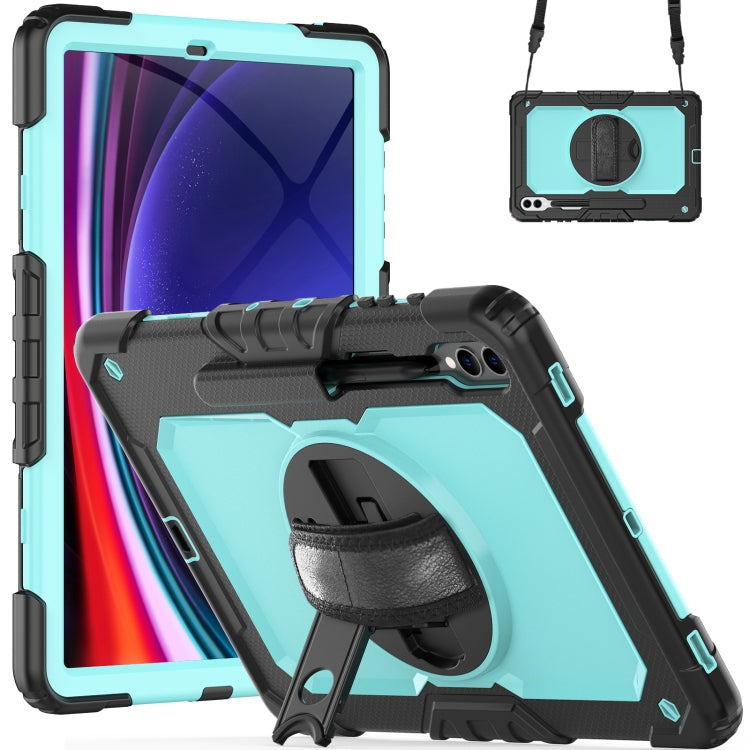 Lucky Wheel Grip Silicone Hybrid PC Tablet Case with Shoulder Strap, For Samsung Galaxy Tab S9 Ultra / S10 Ultra, For Samsung Galaxy Tab S10+ / S9+ / S9 FE+
