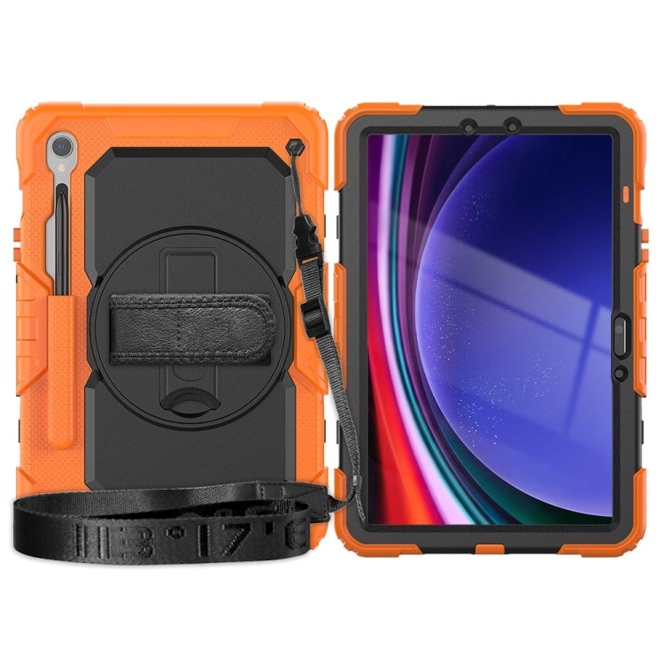 Lucky Wheel Grip Silicone Hybrid PC Tablet Case with Shoulder Strap, For Samsung Galaxy Tab S9 / S9 FE / S10 FE, For Samsung Galaxy Tab S10 FE+