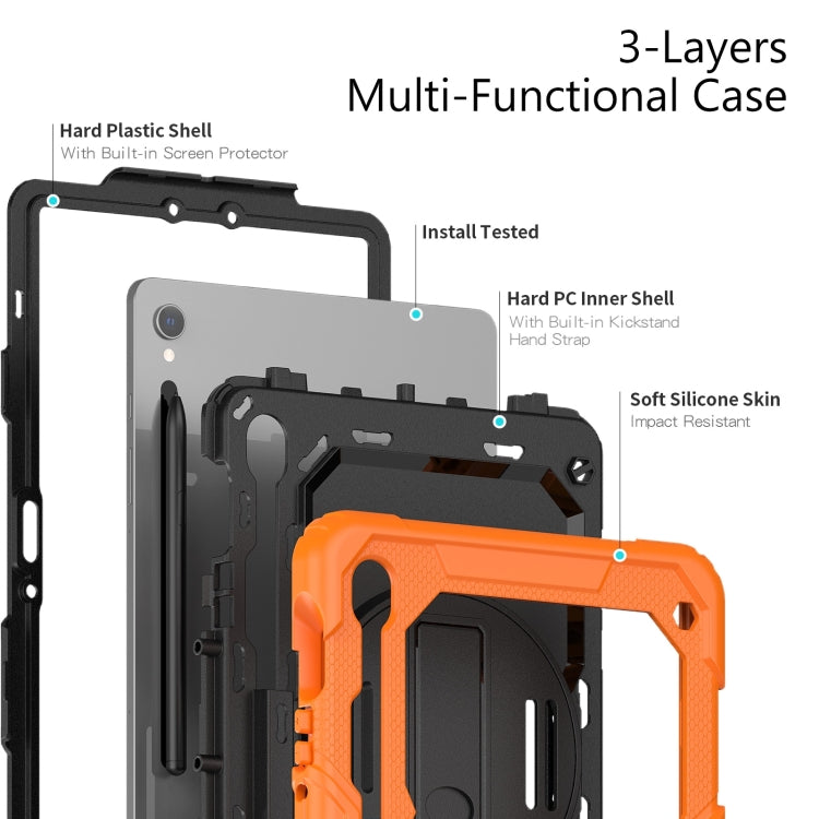Lucky Wheel Grip Silicone Hybrid PC Tablet Case with Shoulder Strap, For Samsung Galaxy Tab S9 / S9 FE / S10 FE, For Samsung Galaxy Tab S10 FE+