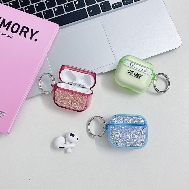 For AirPods Pro Flash Diamond Epoxy Bluetooth Earphone Protective Case(White)