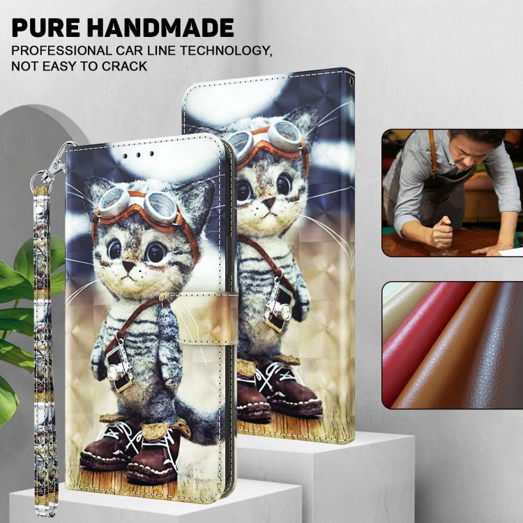 3D Painted Leather Phone Case, For iPhone 16 Plus, For iPhone 16