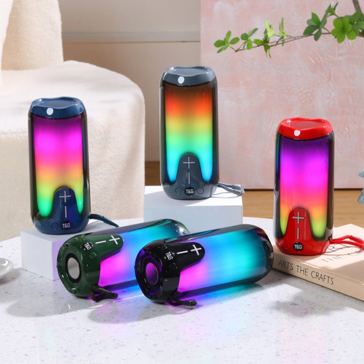 T&G TG651 Portable LED Wireless Bluetooth Speaker Outdoor TWS Subwoofer(Blue)