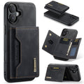 DG.MING M2 Series 3-Fold Card Bag Wallet Leather Phone Case, For iPhone 16, For iPhone 15 Pro Max, For iPhone 15 Pro, For iPhone 15 Plus