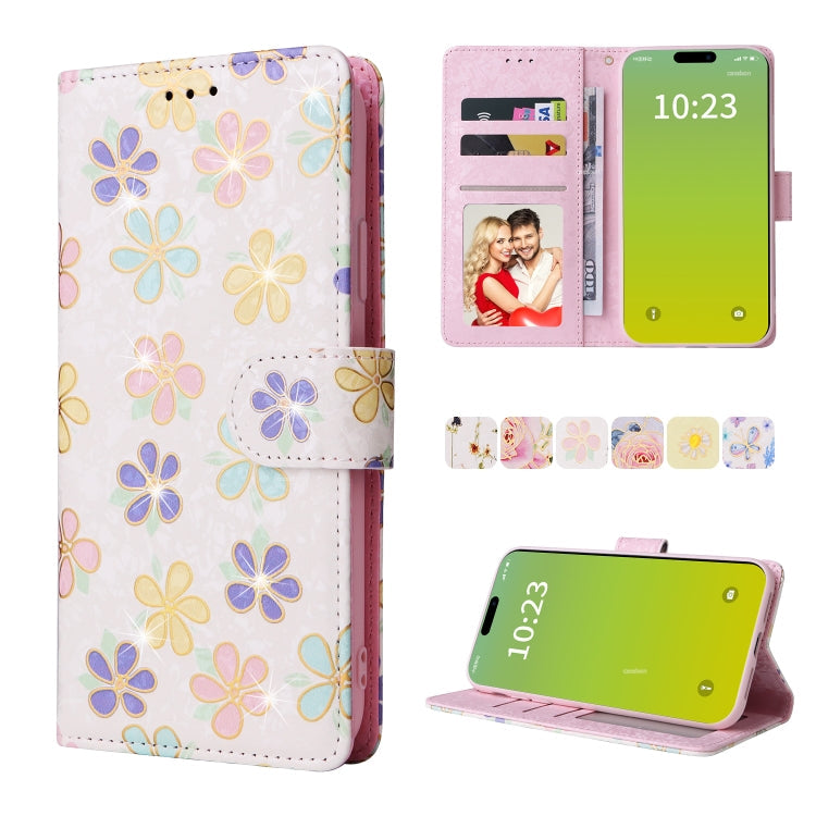 Bronzing Painting RFID Leather Case, For iPhone 16, For iPhone 15 Pro Max, For iPhone 15 Pro, For iPhone 15 Plus