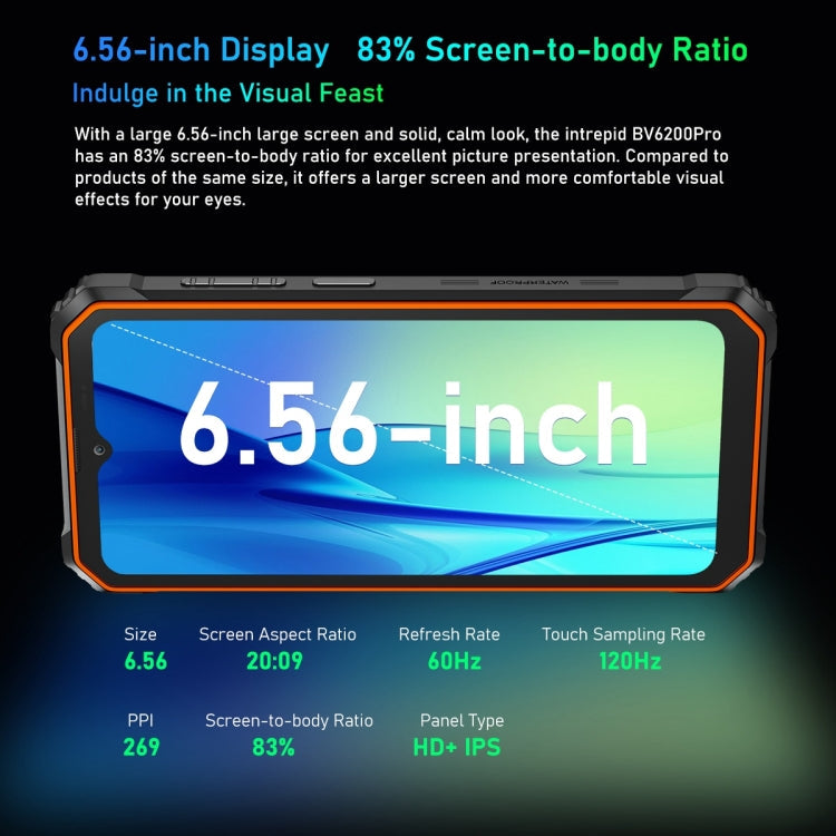 Blackview BV6200 Pro, 6GB+128GB, IP68/IP69K/MIL-STD-810H, 6.56 inch Android 13 MediaTek Helio P35 Octa Core, Network: 4G, OTG, NFC(Green)