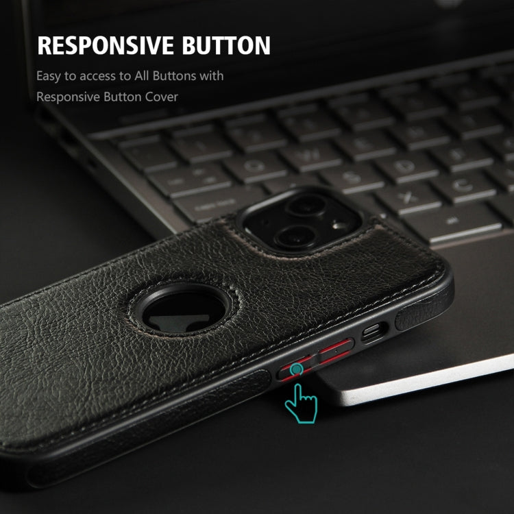 For iPhone 15 Pro Max Leather Texture Stitching Phone Case(Black)