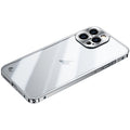 For iPhone 15 Pro Max Metal Frame Frosted PC Shockproof Phone Case(Silver)