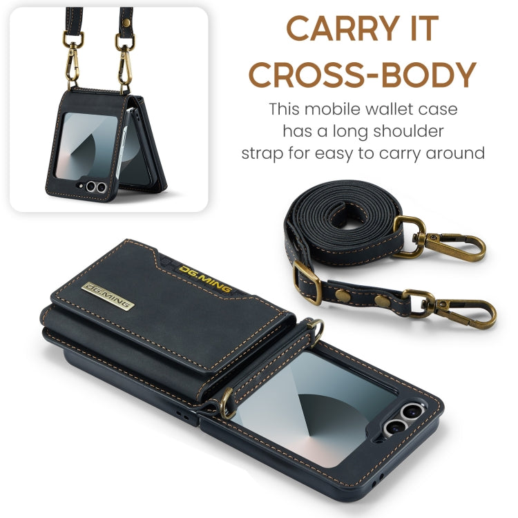 DG.MING M2 Series Card Bag Magnetic Leather Phone Case, For Samsung Galaxy Z Flip6 / Flip7 FE, For Samsung Galaxy Z Flip5 5G, For Samsung Galaxy Z Flip4 5G, For Samsung Galaxy Z Flip3 5G