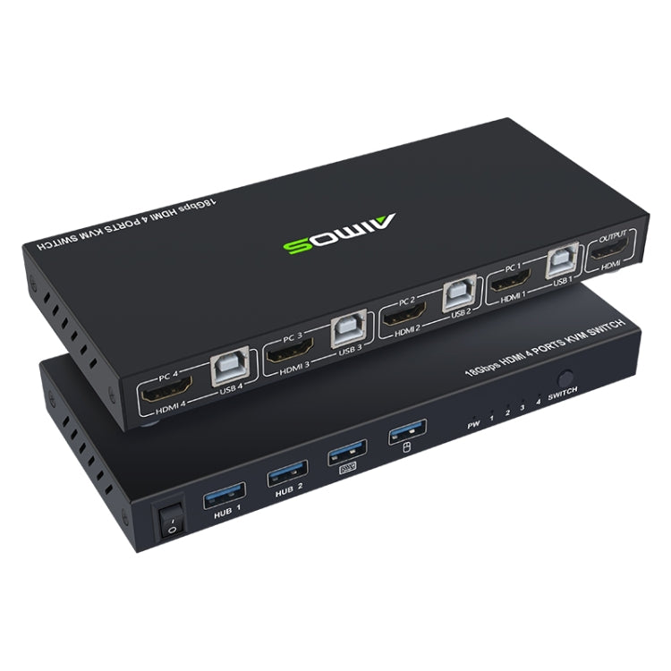 AIMOS AM-KVM401 4K 60Hz HDMI 4 In 1 Out KVM Switch, AM-KVM401