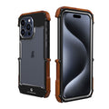 For iPhone 15 Pro Max R-JUST Ironwood Generation Metal Hybrid Wood Phone Case