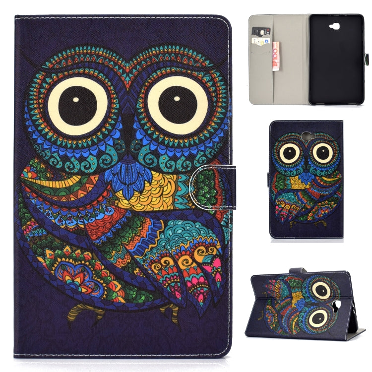 Colored Drawing Pattern Horizontal Flip PU Leather Case with Holder & Card Slot & Sleep / Wake-up Function, For Samsung Galaxy Tab A 10.1 (2019) T510/T515, For Samsung Galaxy Tab A 10.1 T580/T585 (2016), For Samsung Galaxy Tab A 10.5 T590/T595