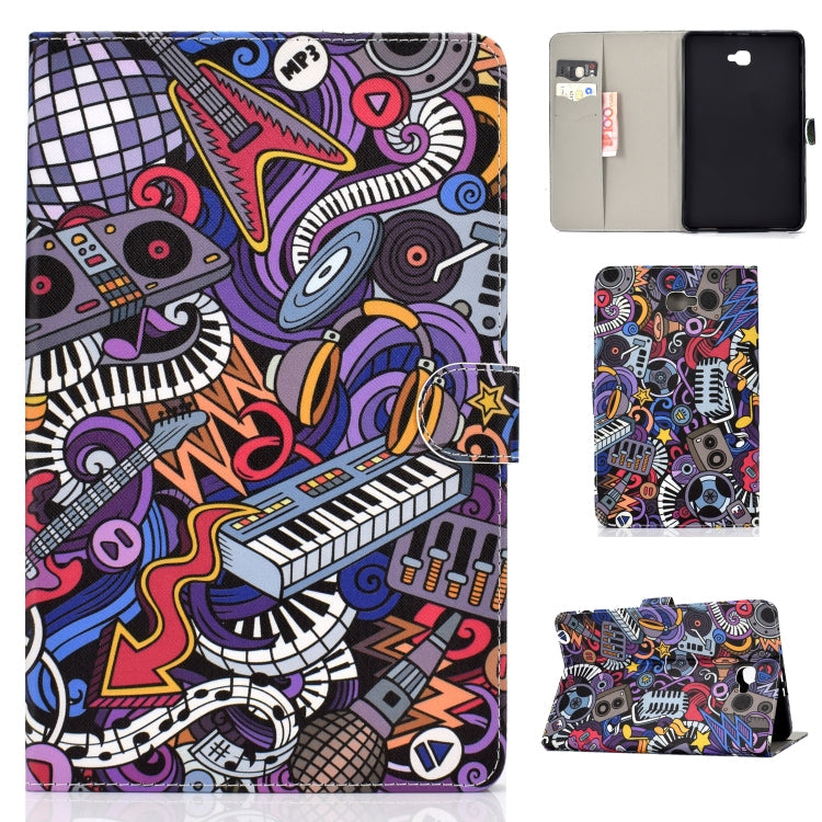 Colored Drawing Pattern Horizontal Flip PU Leather Case with Holder & Card Slot & Sleep / Wake-up Function, For Samsung Galaxy Tab A 10.1 (2019) T510/T515, For Samsung Galaxy Tab A 10.1 T580/T585 (2016), For Samsung Galaxy Tab A 10.5 T590/T595