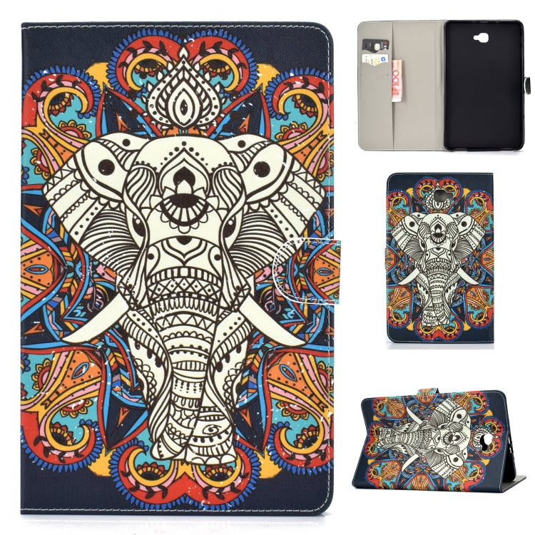 Colored Drawing Pattern Horizontal Flip PU Leather Case with Holder & Card Slot & Sleep / Wake-up Function, For Samsung Galaxy Tab A 10.1 (2019) T510/T515, For Samsung Galaxy Tab A 10.1 T580/T585 (2016), For Samsung Galaxy Tab A 10.5 T590/T595