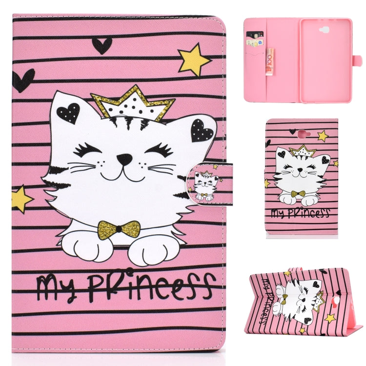 Colored Drawing Pattern Horizontal Flip PU Leather Case with Holder & Card Slot & Sleep / Wake-up Function, For Samsung Galaxy Tab A 10.1 (2019) T510/T515, For Samsung Galaxy Tab A 10.1 T580/T585 (2016), For Samsung Galaxy Tab A 10.5 T590/T595